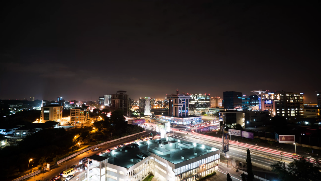 Accra, Ghana by night